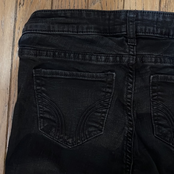 Hollister Destructed Super Skinny Black Stretch Jeans Jeggings 5R - Picture 9 of 13